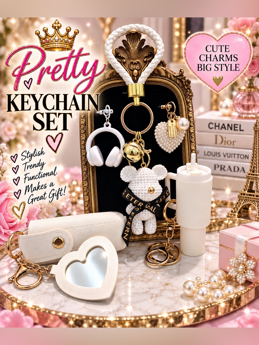 Bag charm set of 5